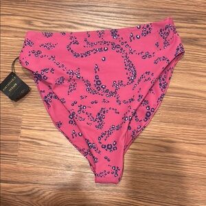 SKATIE pink Leopard High-Waisted Bikini Bottom